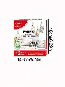 12/24色1盒布画笔防水不褪色涂鸦笔织物笔手工绘画笔DIY彩绘T恤鞋刷马克笔彩色笔，学校用品，返校