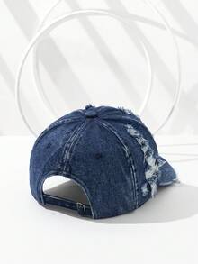 1 Chiếc Mũ Lưỡi Trai Denim Cổ Điển Đã Giặt Cũ, Mũ Snapback Thời Trang Thường Ngày Cho Cả Nam Và Nữ, Chống Nắng & Thoáng Khí - Nhiều màu - Xem 6