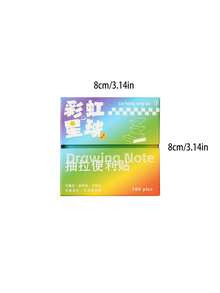 100 张渐变仿珍珠光泽拉环便签，方便学生、考试和标记的记事本，适用于学校用品、返校 - 均碼 - 查看 10