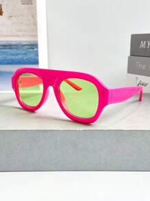 Ochelari de soare Retro Pilot Border pentru femei și bărbați, ochelari de soare cu lentile decorative, potriviti pentru petreceri zilnice pe plajă, fotografiere pe stradă, ochelari de soare Preppy pentru școală, în formă de scut, nuanțe de ochelari de soare