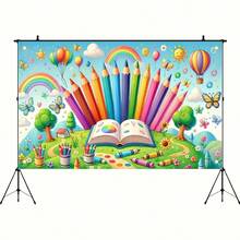 1 件校车欢迎返校旗 - 彩色涤纶面料，适用于室内/室外派对、摄影道具、教室装饰、耐用且可重复使用、无需用电、有趣的插图、鲜艳的印刷 - 彩色 - 查看 4