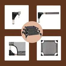 Giường thú cưng bền và thoải mái, thích hợp sử dụng trong nhà/ngoài trời, thiết kế võng làm mát phù hợp với mèo và chó - màu đen - Xem 8