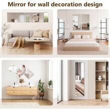 Wall Mirror Tiles, 1mm Thickness Self Adhesive Square Mirror, Flexible Mirror Sheets Wall Stickers Frameless Small Mirrors Wall Decor Set For Bathroom Home Gym Bedroom(Do Not Use As A Mirror) Mirror Wall Room Decor Mirror For Room Home Decor Bathroom Decor Living Room Decor