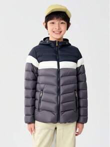 Chaqueta Para Niños Con Capucha Acolchonada, Ultraligera y Comoda SMILE KIDS - Gris - Ver 2