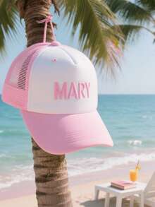 Customizable Embroidered Baseball Cap, Offering A Refreshing Summer Experience. You Can Customize Names Or Preferred Text, Making It A Unique Gift For Father, Mother, Wife, Husband, Boyfriend, Girlfriend, Daughter, And Son. Suitable For Vacations, Group Activities, And Family Gatherings.