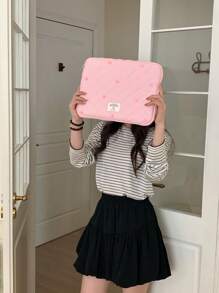 Bolso para laptop con bordado de corazón lindo, Estuche para tableta de 10/11 pulgadas, Bolso interior para laptop de 13-15.6 pulgadas - Multicolor - Ver 4