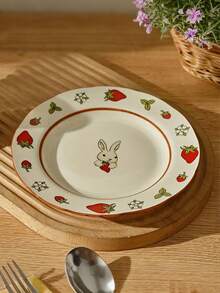 1 套新款 Hera Rabbit 陶瓷餐具套装，优雅情侣碗盘，实用燕麦碗、沙拉碗、蔬菜盘、餐盘，适合家庭厨房、派对使用，非常适合情人节 - 彩色 - 查看 13