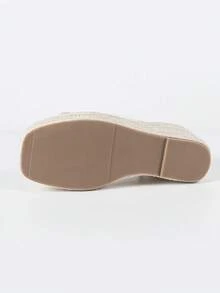 New Arrival Thick Bottom Hemp Rope Sandals, Simple Wedge Platform Fashionable Sexy Ladies Sandals - Multicolor - View 10