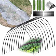 90pcs Greenhouse Hoop Planting Tunnel Garden Kit With Nails And Detachable Fiberglass Growing Tunnels Reusable Cold Frame For Winter Frost Protection Elevated Bed Gardening Plants Grow Tent