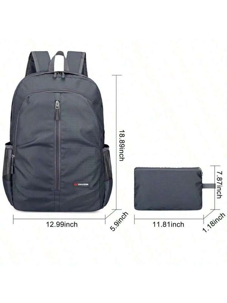 Zaino Pieghevole Ultraleggero In Tessuto Oxford - 30x16x48 Cm, Impermeabile, Con Tasche Multiple E Strisce Riflettenti, Per Trekking E Viaggi