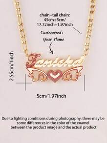 1 pièce Collier pendentif avec motif personnalisé de nom anglais, plusieurs styles disponibles, convient pour diverses occasions et pour un usage quotidien, cadeau parfait pour les festivals, bijou haut de gamme et raffiné