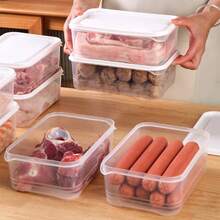 10pcs 40.58oz Stackable Refrigerator Storage Containers, Plastic Freezer Food Storage Boxes With Flip Lid, Reusable Multi-Functional Airtight Lunch Boxes, Suitable For Meat, Fruit, Vegetables, Microwave - Multicolor - View 5