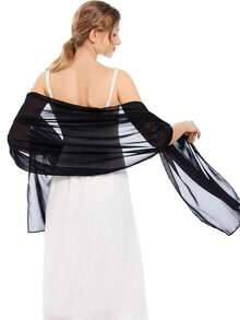 1pc Chiffon Shawls Scarves Wraps For Bridal Wedding Party Evening Dress And Special Occasion Dresses Casual Fall Clothes For Women - Beige - View 3