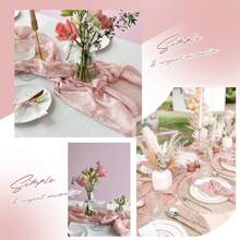 12 Pack Dusty Pink Cheesecloth Table Runner Gauze Table Runner Fabric Semi Sheer Cheese Cloth Table Decor Bulk For Rustic Romantic Wedding Baby Shower Table Decoration