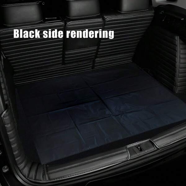 1pc Single Layer Thin Car Trunk Mat, Polyester Fiber Cargo Liner, Car Accessories Car Floor Mat Car Seat Cover, Lightweight And Easy To Carry