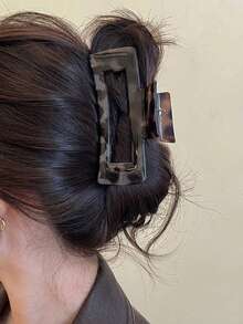 超大豹纹发夹，时尚百搭，2024 年新款时尚发夹发饰动物发夹，校园用品，学院秋季配饰秋冬度假装女士