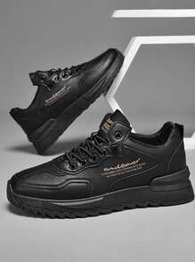 Modische Skateboard-Schuhe für Teenager, Lederobermaterial, wasserdicht, flache Sohle, rutschfest, verschleißfest, geeignet für Lässig sport, ganzjährig