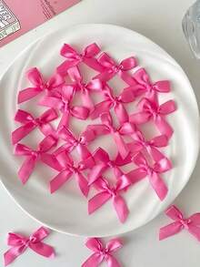 50 件可爱芭蕾舞风格迷你缎带蝴蝶结，DIY 工艺装饰配件，适用于时尚和发饰