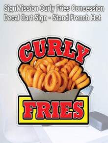 212 Main Curly Fries Concession Decal Cart Sign - Stand French Hot - Multicolor - View 3