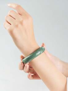 1 件翡翠手镯，新款时尚手链，适合女士，手链，天然玉石表面可能有矿物点或杂质，这是正常现象 - 手鐲 - 查看 14