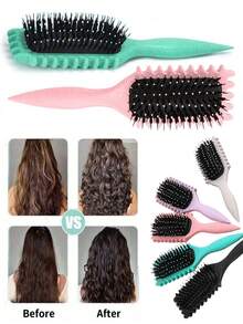 Women's Curling Brush/Curling Brush/Air Cushion Brush – Summer Curl Styling Brush For Curly Hair, Anti-Frizz, No Pull Design – Candy Brush Design - Multicolor - View 7