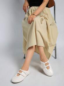 2025春季新款复古红色百搭玛丽珍鞋，女士休闲圆头平底鞋【尺码偏小，请参考尺码表】，芭蕾平底鞋