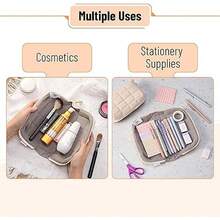 Walquicks Estuche para Lapices Multifuncional y Gran Capacidad Nuevo Estilo Estuchera Aesthetic Cartuchera Escolares Bolso Acolchado Mujer Pencil Pouch Puede Azul - azul - Ver 5