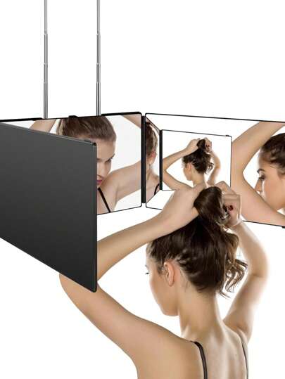 360 Degree Mirror, 3-Way Mirror With Holders, Adjustable Cosmetic Mirror For Bathroom, Bedroom, Makeup, Shower, Shaving, Styling, Cutting