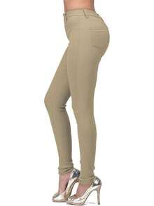 LOVER BRAND FASHION High Rise-Waisted Jeans Pantshalloween - Màu Khaki - Xem 4
