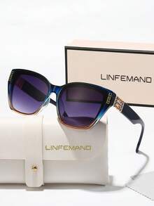 LINFEMAND 时尚猫眼装饰眼镜，独特的奢华女士配饰，适合高端活动、派对、晚宴和节日礼物 - 彩色 - 查看 14