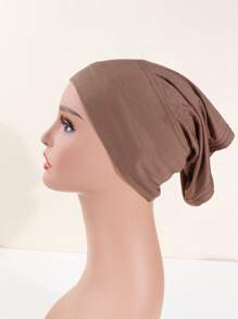 1pc Hijab Stretch Bonnet Turban Headscarftretch Plain Bamboo Jersey Inner Hat.For Muslim Women Hair Care Chemo Cap, Fashion Head Wrap