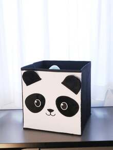 1pc Cartoon Plush Embroidered Storage Box, Square Large Capacity Storage Box For Toys, Household Items, Desk Organizer - Multicolor - View 13