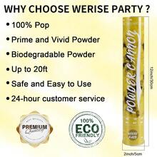 Cañones de pólvora amarillos para entrega local, Cañones de humo para fiestas WERISE de 12 pulgadas, Cañones de pólvora para fiestas de cumpleaños, bodas, graduaciones y celebraciones, 2 unidades - Amarillo - Ver 3