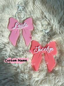 Etiqueta con lazo para mochila de niñas, colgante con nombre, etiquetas para mochila, llavero para niñas, etiqueta para bolsa, etiqueta con nombre para niñas, regalo para niñas, regalos a juego para volver a la escuela