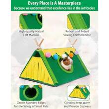 YKYAAGuinea Pig Hideout Small Animal Houses And Habitats Guinea Pig Tent Tunnel Cages For Guinea Pigs Hamster Rats Bunny And Other Small Animals Guinea Pig Cages Accessories Tube Toys3qsm6 - Green - View 4