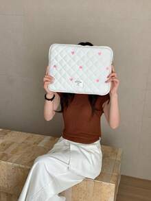 Bolso para laptop con bordado de corazón lindo, Estuche para tableta de 10/11 pulgadas, Bolso interior para laptop de 13-15.6 pulgadas - Multicolor - Ver 11