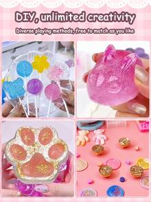 果冻蜡、DIY蜡封印章材料套装、蜡封印章、封蜡印章套装、男女通用GUKA减压DIY猫爪玩具套装（男孩女孩适用）、蜡粒、封蜡加热器、蜡勺、生日礼品套装和节日礼品套装。这些礼物非常适合用作学校奖励、万圣节礼物、圣诞节礼物和儿童节（六一）礼物。 - 果凍蠟套裝 - 查看 5