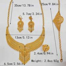5pcs Middle Eastern Bridal Jewelry Set Necklace Earrings Ring Bracelet Accessory