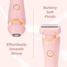 Beauty Bloom Electric Razor For Women, 2 In 1 Wet &Amp; Dry Electric Waterproof Razor Shaver, Painless Hair Removal Removable Head For Bikini Leg Arm Underarm Area Trimmer (Pink) - 黑色 - 查看 2