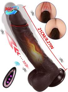 1pc 9 Inch Liquid Silicone Insertion Sex Toy Vibrator Huge Realistic Liquid Silicone Dildo, 10 Shocks 10 Thrust & Heat & Rotate Wireless Remote Control USB Magnetic Charging, Ultra Realistic Sex Machine For Women & Same-Sex Use