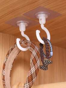 4/10 Stücke Deckendrehbare nahtlose Haken, 360° drehbare selbstklebende Deckenhaken mit hoher Tragfähigkeit, ohne Bohren, Multifunktional für Baldachin, Moskitonetz und Haushaltsorganisation