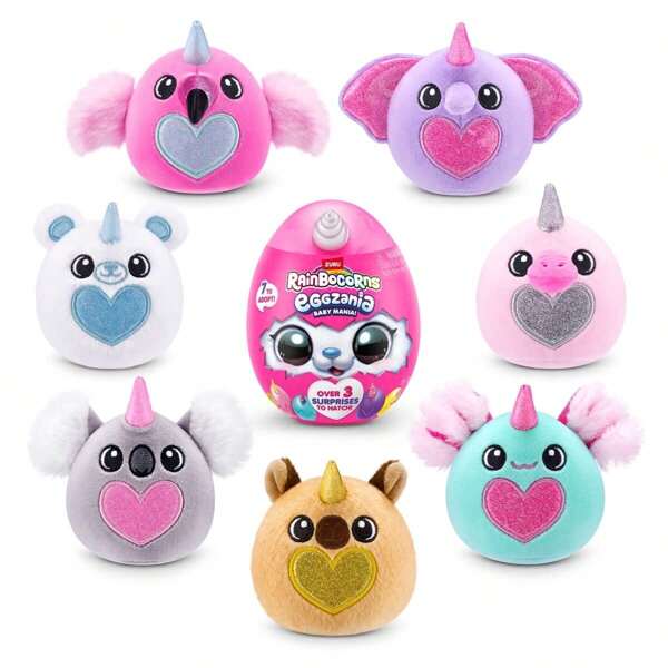 Spin Master Rainbocorns Eggzania Baby Mania, sammelbarer Plüschtier, Schleim, Spaß, fantasievolle und neuartige Auspacktiere, Überraschungseier, Idee für Mädchen mit Fantasiespielen (1 Packung)