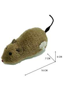 1PCSWind-Up Spring Plush Toy, Realistic Fake Mouse Can Run, Random Colors Of Cats&Dogs Pets Toys
