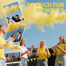 Cañones de pólvora amarillos para entrega local, Cañones de humo para fiestas WERISE de 12 pulgadas, Cañones de pólvora para fiestas de cumpleaños, bodas, graduaciones y celebraciones, 2 unidades - Amarillo - Ver 6