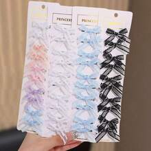 10个/套 女孩蕾丝网蝴蝶结发夹配饰 - 彩色 - 查看 4