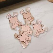 Rose Gold Custom Acrylic Mirror Tags, Teddy Bear Party Gift Tag, Teddy Bear Baby Shower Favor Tags, Birthday Gift Tags, Thank You Gift Tag - Rose Gold - View 6