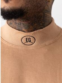 Oversized High Neck T-Shirt EG Caramelo - Lạc đà - Xem 3