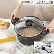 Stainl Steel Stock Pot 27.5 Quart 11.4 X 13.4 Inch Heavy Duty With Glass Lid Daily Pick - Black - View 4