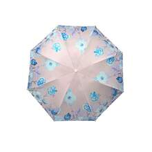 Paraguas bolsillo disponible en 4 colores llamativos con estampado flores compacto automático protección lluvia sol ligero portátil resistente accesorios diarios - Rosa vieja - Ver 6