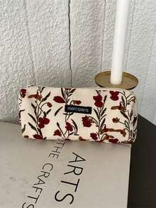 1 件复古艺术化妆刷收纳袋便携式化妆收纳整理袋带拉链多功能铅笔盒适合女士和女孩适合日常使用旅行必需品度假暑假返校学校用品袋学校旅行包女士化妆包旅行用品